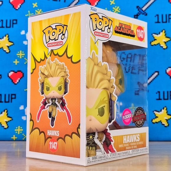 Funko PoP Animation My Hero Academia Hawks #1147 Flocked SE Collectible Figure - Picture 6 of 10